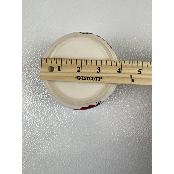 Corsica Kingston Handcrafted Red Trim Ceramic Colorful Paisley Bowl 3" X 3.75" - Picture 7 of 9